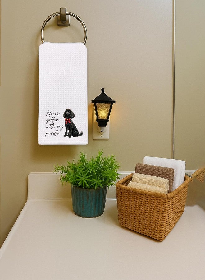 BitKan Black Goldendoodle Hand Towels for Bathroom - Golden Doodle Poodle Kitchen Dish Tea Towels, Goldendoodle Dog Mom Gifts for Dog Lovers/Women, Golden Doodle Gifts for Mothers Day/Christmas - Image 4